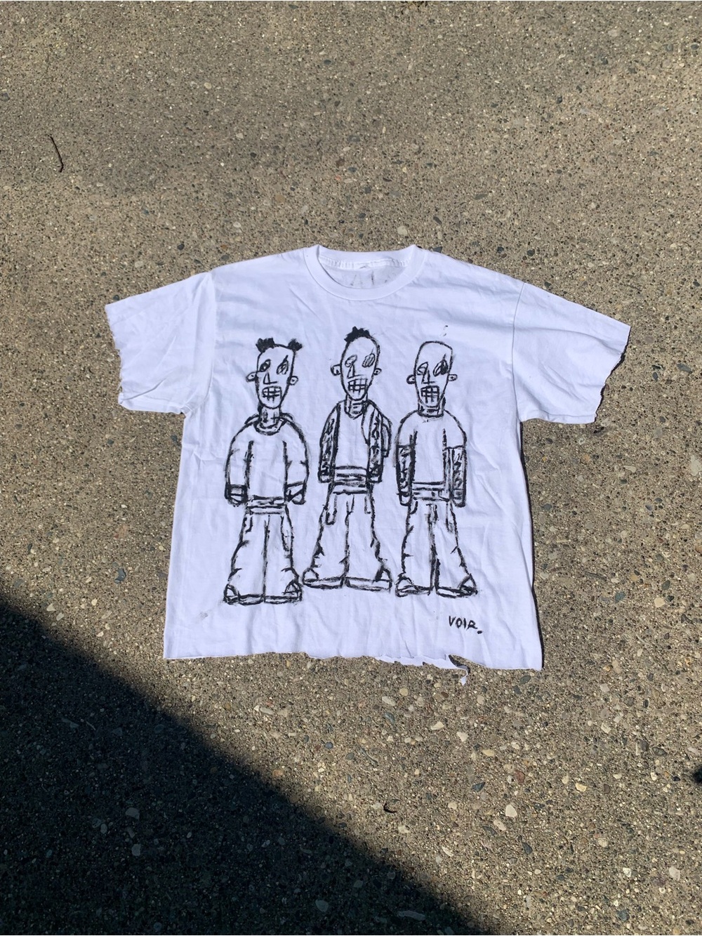 @voiriar White T-Shirt with Three Thug Tee